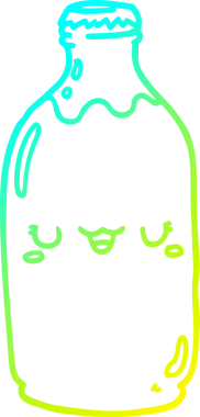 Bir insanın çizdiği süt şişesinin soğuk gradyan çizgisi.