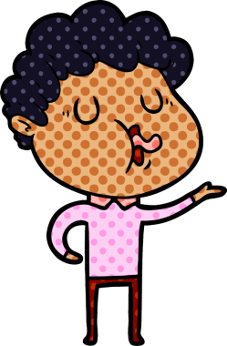 Bir insan tarafından çizilmiş çizgi film şarkıcısı.