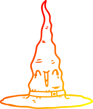 Bir çizgi film cadısının insan tarafından çizilmiş sıcak çizgi çizgisi şapkası