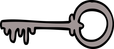 bir insan tarafından çizilmiş eski bir anahtar.