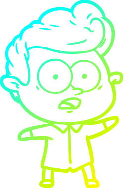 Bir insan tarafından çizilmiş soğuk çizgi çizgi film karakteri.