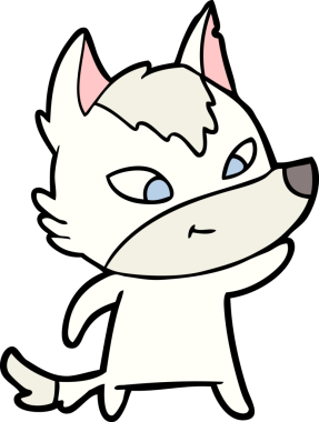 Bir insan tarafından çizilmiş dost canlısı bir kurt.