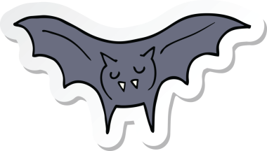 Bir insan tarafından çizilmiş bir vampir yarasanın çıkartması.