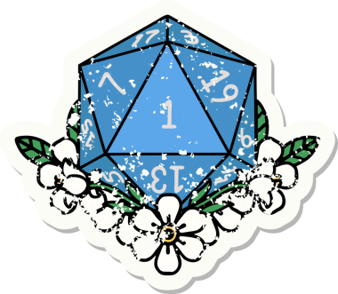 Doğal bir zarın grunge sticker 'ı bir insan tarafından çizilmiş çiçek elementleriyle yuvarlanıyor.