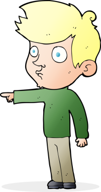 Bir insan tarafından çizilmiş çizgi film çocuğu.