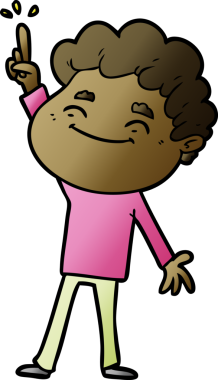 Bir insan tarafından çizilmiş çizgi film dostu bir adam.