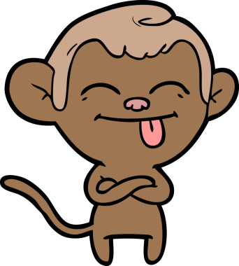 Bir insan tarafından çizilmiş komik çizgi maymun.