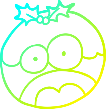 Soğuk gradyan çizgisi bir insan tarafından çizilmiş şaşkın yüzlü bir noel pudinginin çizimi.