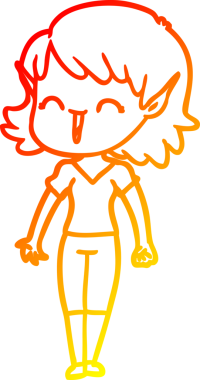 Bir insan tarafından çizilmiş çizgi film karakteri bir elf kızı çizimi