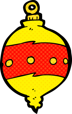 Bir insan tarafından çizilmiş karikatür noel süsü.