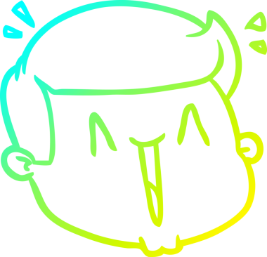 Bir insan tarafından çizilmiş mutlu bir erkek çizgi film çizimi.