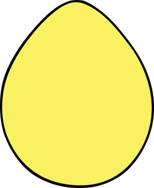 Bir insan tarafından çizilmiş garip bir çizgi film yumurtası.