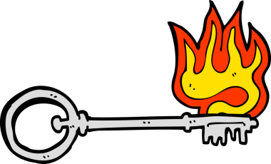 bir insan tarafından çizilmiş karikatür anahtarı