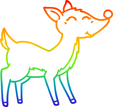 gökkuşağı gradyanı çizimi bir insan tarafından çizilmiş bir karikatür geyiği