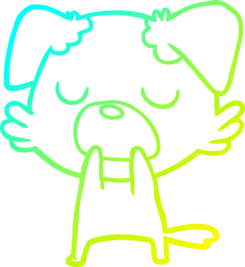 Bir insan tarafından çizilen çizgi film köpeğinin soğuk gradyan çizgisi.