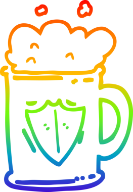 gökkuşağı gradyan çizgi çizimi bir insan tarafından çizilmiş tankard