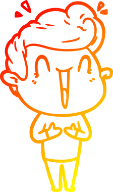 Bir insan tarafından çizilmiş, heyecanlı bir çizgi film çizimi.