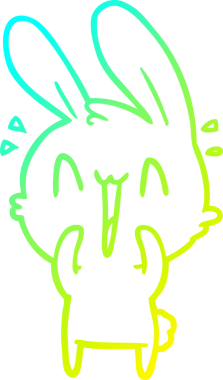 Bir insan tarafından çizilmiş şirin bir çizgi film tavşanı çizimi.