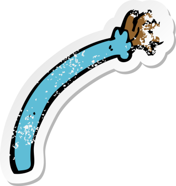 Bir insan tarafından çizilmiş bir karikatür kolunun gerilmiş çıkartması.