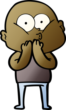 Bir insan tarafından çizilmiş kel bir adam.