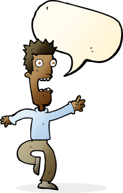 Bir insan tarafından çizilmiş konuşma balonlu çığlık atan adam çizgi filmi.