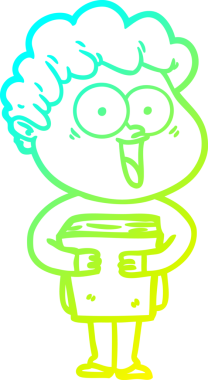 Bir insan tarafından çizilmiş mutlu bir adamın soğuk çizgi çizimi.