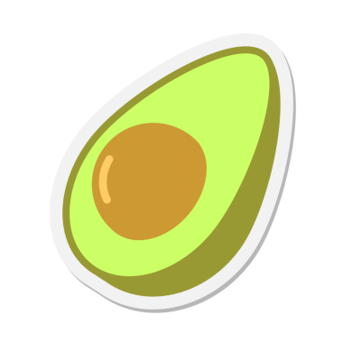 Bir insan tarafından çizilmiş avokado etiketi.