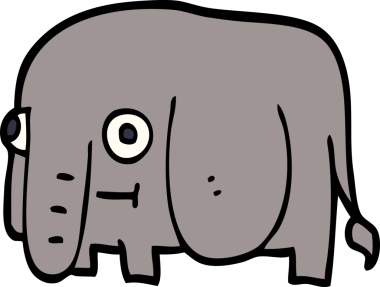 Bir insan tarafından çizilmiş karalama fili.