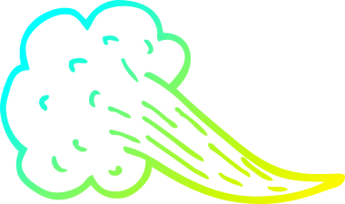 Bir insan tarafından çizilen karikatür ifade baloncuğunun soğuk gradyan çizimi