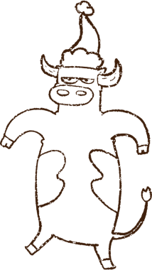 Bir insan tarafından çizilen neşeli İnek Kömürü