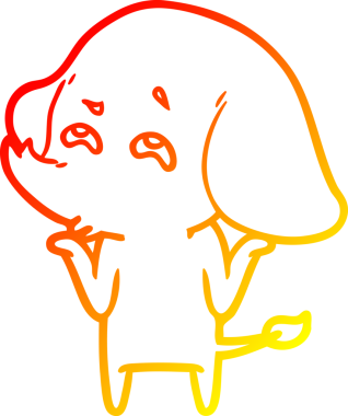 Bir insan tarafından çizilmiş bir filin sıcak çizgi çizimi