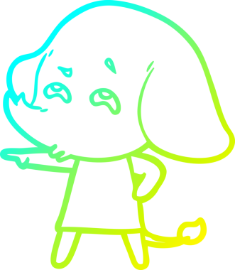 Bir insanın çizdiği karikatür fili çizimi.