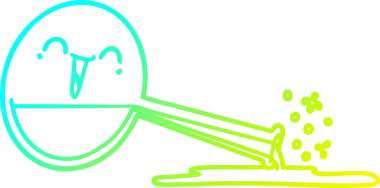 Mutlu bir karikatürün soğuk gradyan çizimi bir insan tarafından çizilmiş kimyasallar.