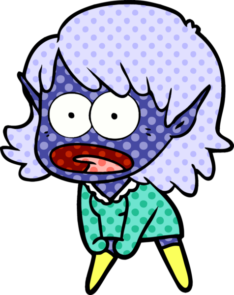 Bir insan tarafından çizilen elf kızı şok etti.