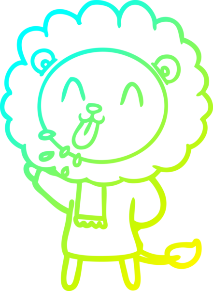 Bir insan tarafından çizilmiş mutlu çizgi film aslanı çizimi.