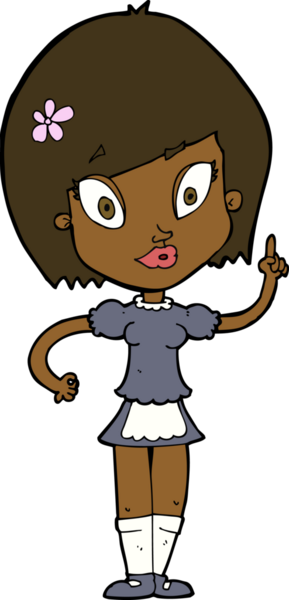 Bir insan tarafından çizilmiş güzel bir hizmetçi.