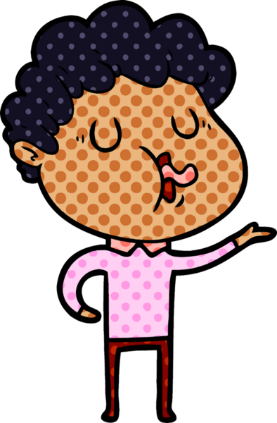 Bir insan tarafından çizilmiş çizgi film şarkıcısı.