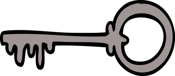 bir insan tarafından çizilmiş eski bir anahtar.