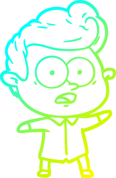 Bir insan tarafından çizilmiş soğuk çizgi çizgi film karakteri.