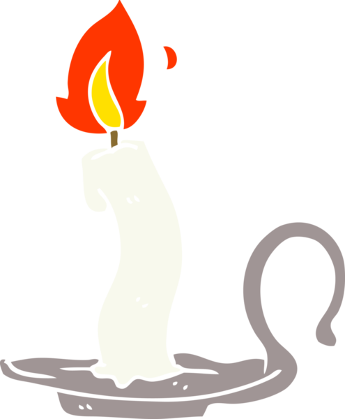 Bir insan tarafından çizilmiş karalama yanan mum.