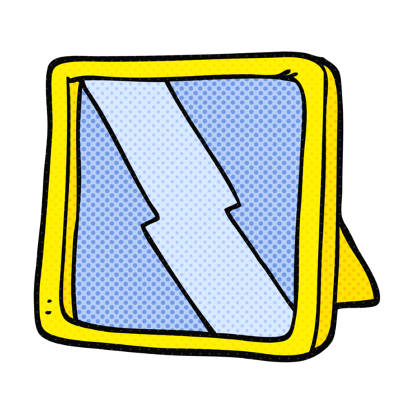 Bir insan tarafından çizilmiş serbest çizim ayna.