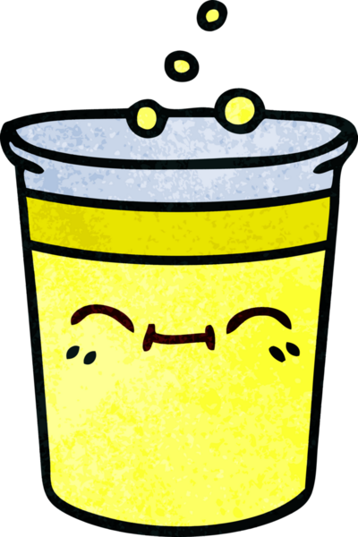 Bir insan tarafından çizilmiş garip bir limonata fincanı.