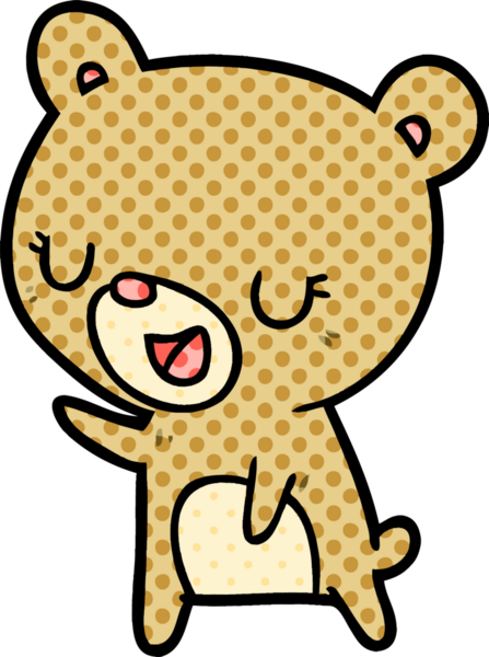 Bir insan tarafından çizilmiş çizgi film ayısı.