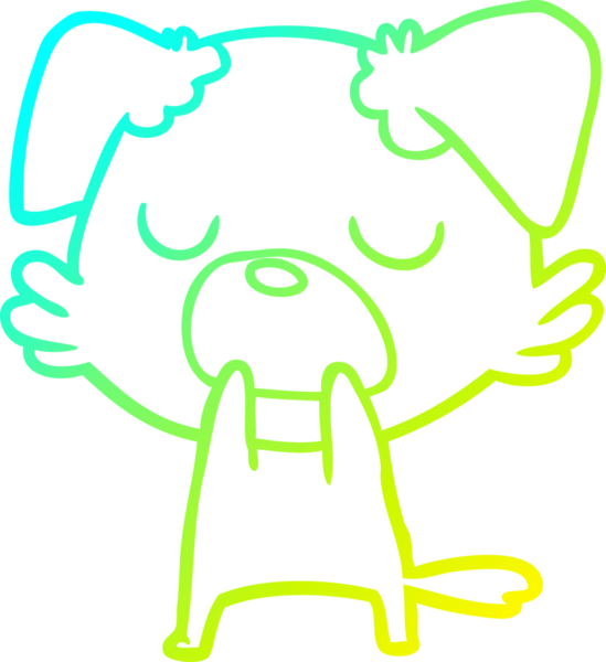 Bir insan tarafından çizilen çizgi film köpeğinin soğuk gradyan çizgisi.