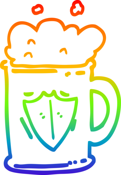 gökkuşağı gradyan çizgi çizimi bir insan tarafından çizilmiş tankard