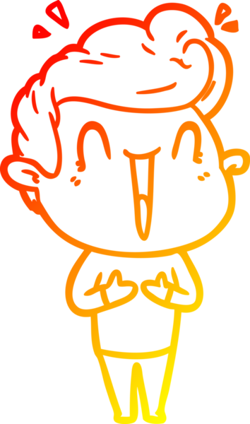 Bir insan tarafından çizilmiş, heyecanlı bir çizgi film çizimi.