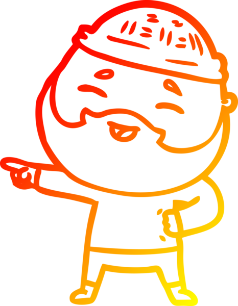 Bir insan tarafından çizilmiş mutlu sakallı bir adamın çizgi çizimi.