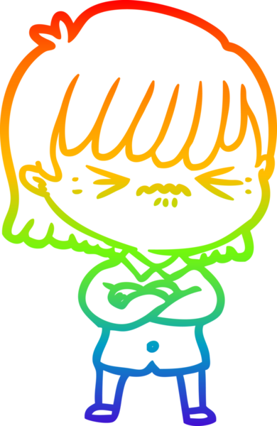 gökkuşağı gradyan çizimi bir insan tarafından çizilmiş bir çizgi film kızı