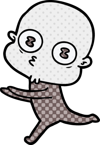 bir insan tarafından çizilmiş garip kel uzay adamı çizgi filmi