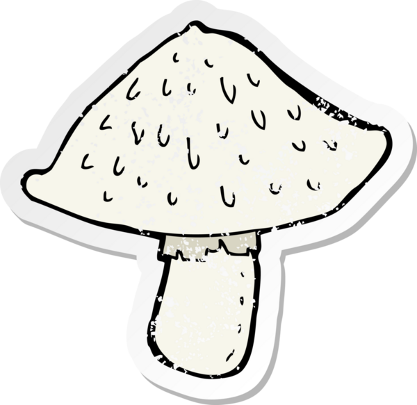 Bir insan tarafından çizilmiş vahşi bir mantarın gerilmiş yapıştırması.